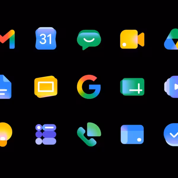 Иконки приложений Google Workspace обновлённые стиль Gemini