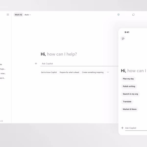 Обзор интерфейса Microsoft 365 Copilot на ПК и смартфоне