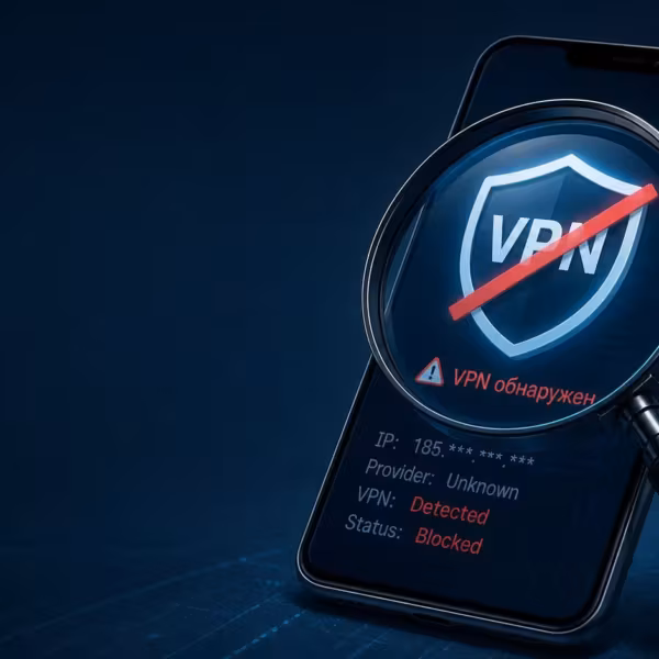 VPN обнаружен и заблокирован на телефоне с приложением