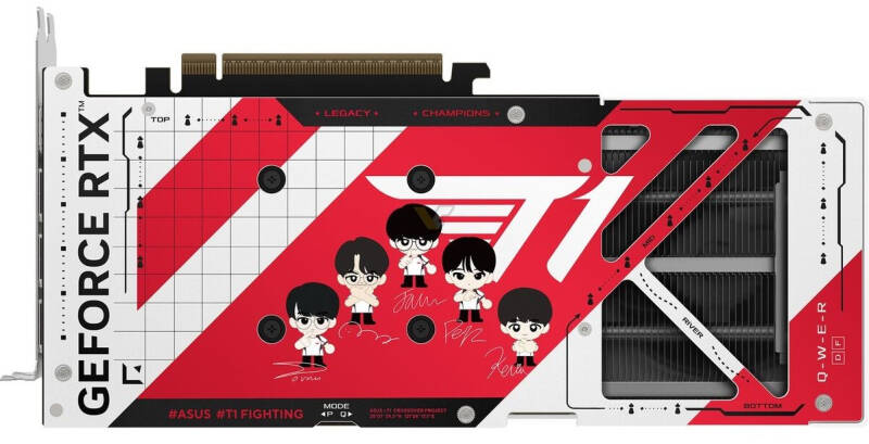 Видеокарта ASUS RTX 5070 с изображением персонажей T1 и Faker