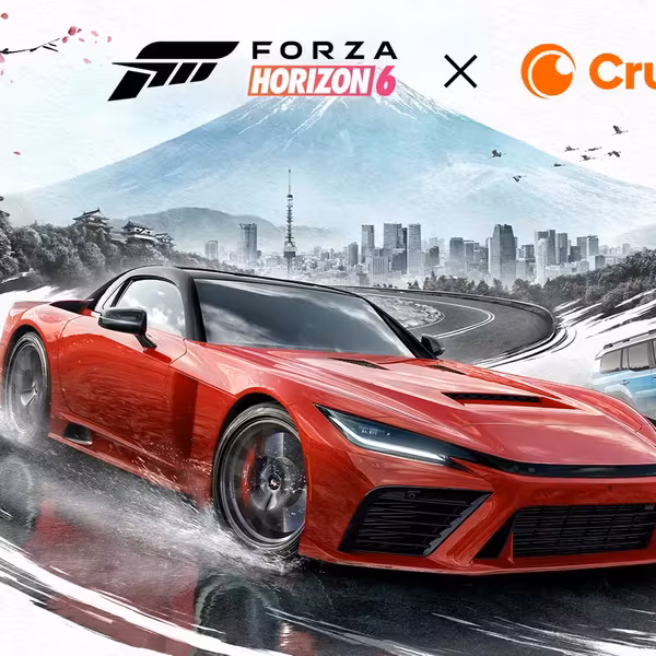 Автомобили из Forza Horizon 6 на трассе с горой Фудзи