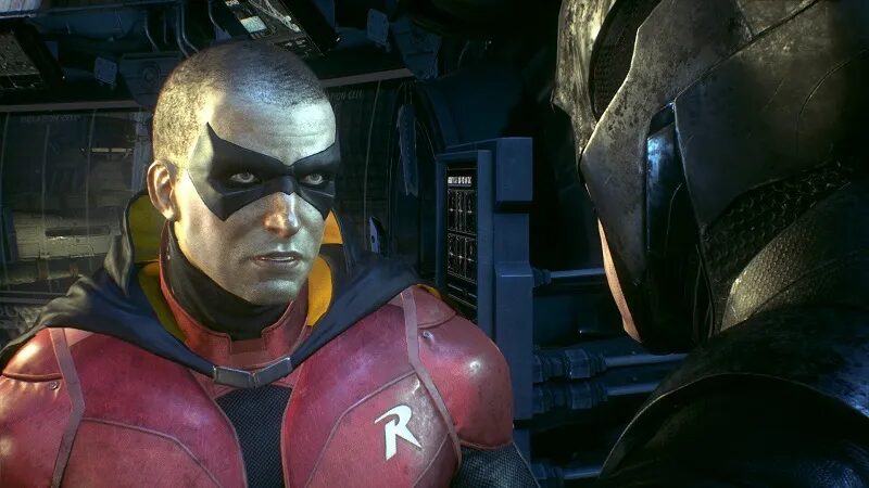 Бэтмен и Робин в диалоге в игре Batman Arkham Knight