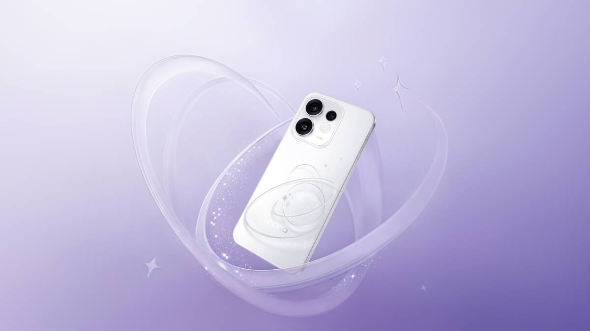OPPO Reno16 белый смартфон с тремя камерами