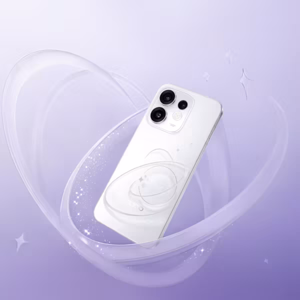 OPPO Reno16 белый смартфон с тремя камерами
