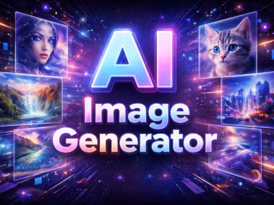 Графика, отображающая AI Image Generator и окружающие изображения