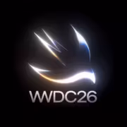 Логотип WWDC26 с изображением птицы на черном фоне