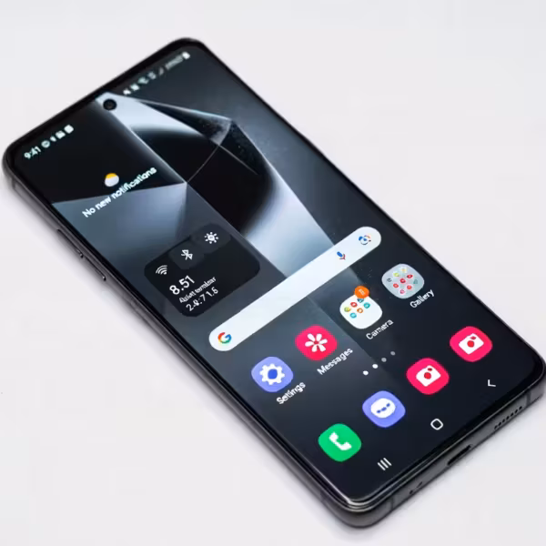Смартфон Samsung Galaxy S23 Ultra на белом фоне