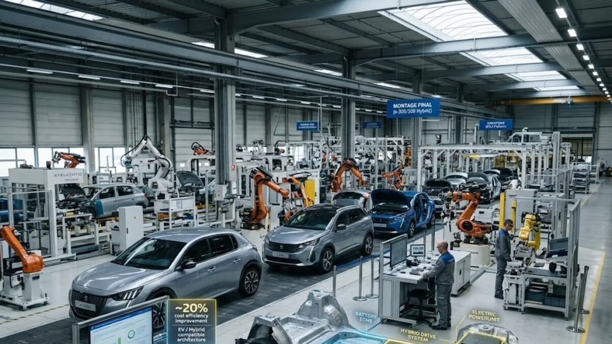Производственная линия автоматической сборки автомобилей Peugeot из статьи