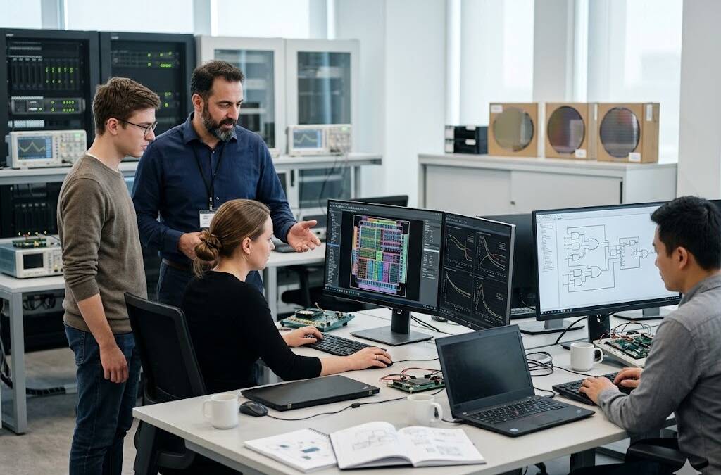 люди работают за компьютерами в лаборатории OpenAI и Anthropic