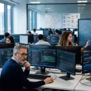 люди в офисе используют компьютеры для разработки