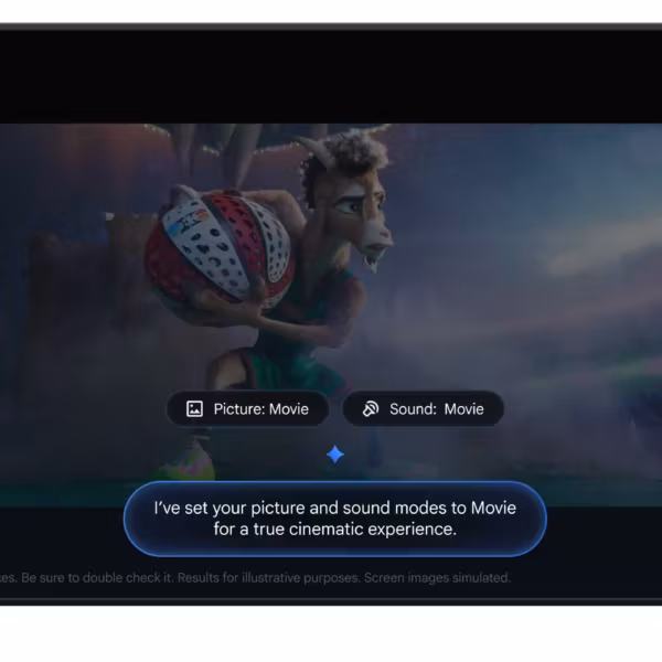 ТВ TCL с Gemini и Google TV на экране