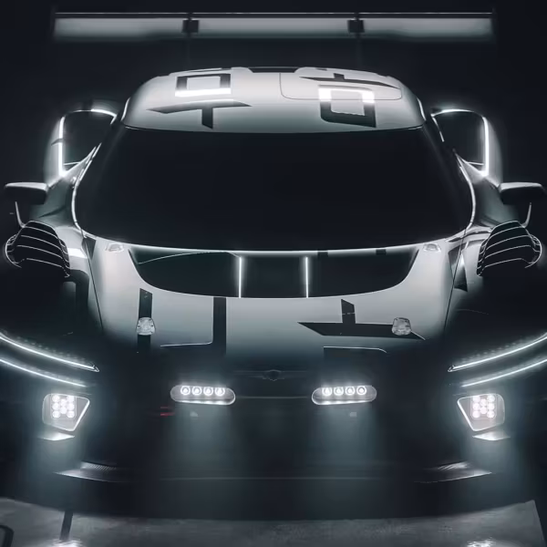 Гоночный концепт Genesis Magma GT3 в темной обстановке