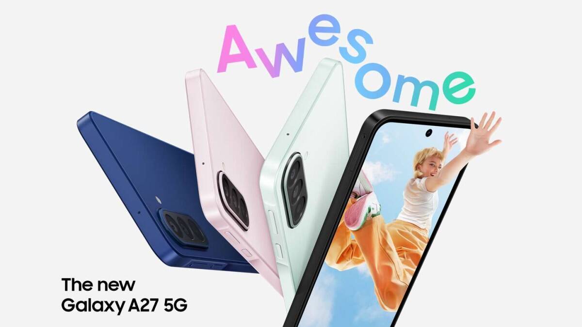 Цветные смартфоны Samsung Galaxy A27 5G сзади и спереди