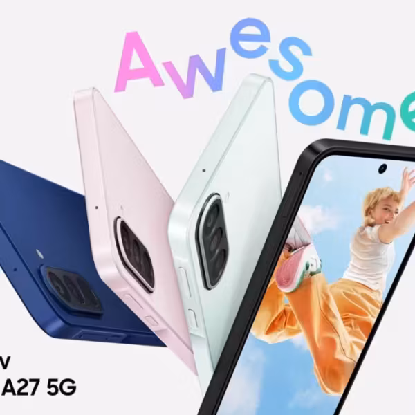 Цветные смартфоны Samsung Galaxy A27 5G сзади и спереди