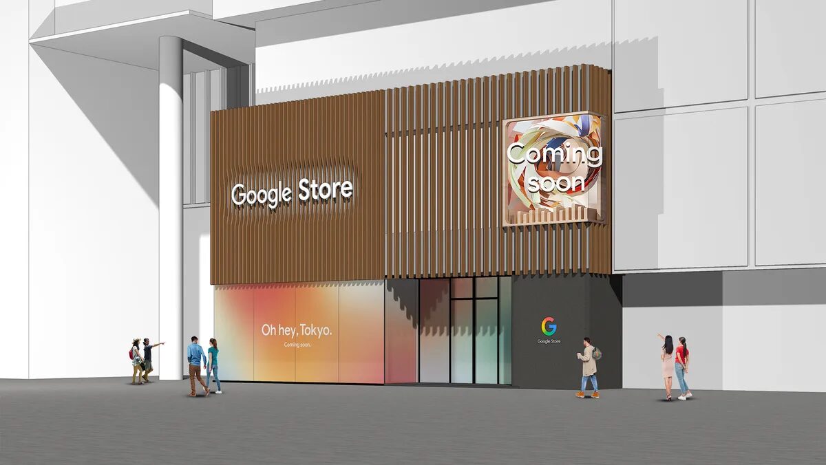 Макет магазина Google Store в Токио