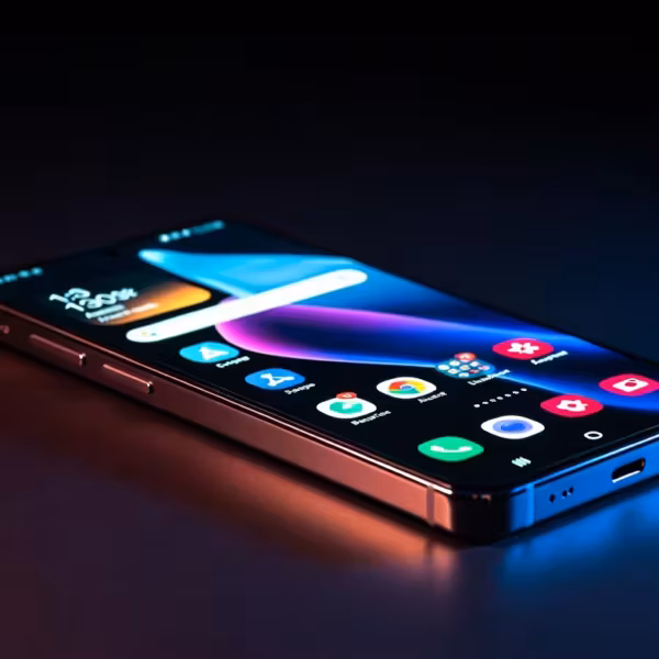 Смартфон Galaxy S27 с изогнутым экраном и приложениями