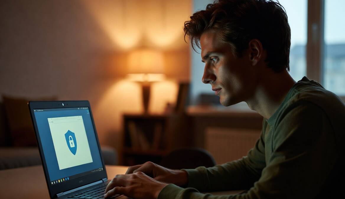 Госзакупки VPN в России выросли при снижении цен 1 Мужчина работает за компьютером с иконкой VPN на экране