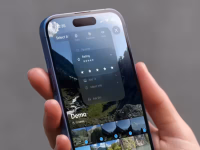 Экран iPhone с функцией оценки фотографий в iOS 27