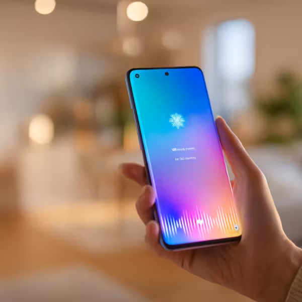 Смартфон Google Gemini Go в руке человека