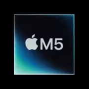 Логотип Apple M5 внутри стеклянного куба
