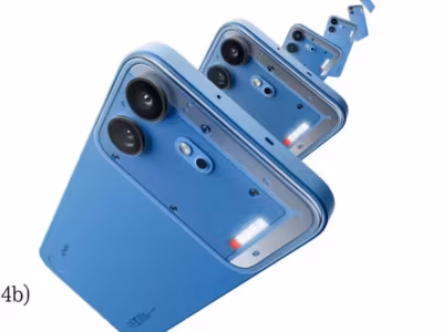 модель смартфона Nothing Phone (4b), задняя панель, камера, светодиодные индикаторы