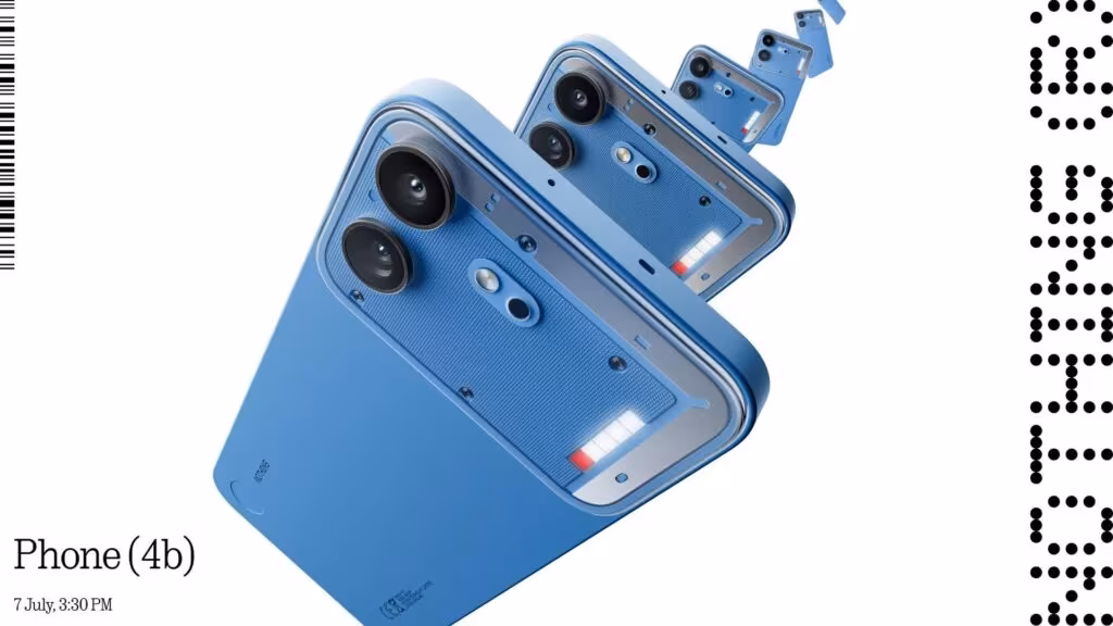 модель смартфона Nothing Phone (4b), задняя панель, камера, светодиодные индикаторы
