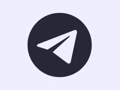 Логотип Telegram клиента Телега на темном фоне