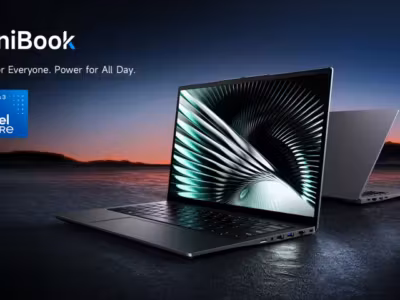 Ноутбук Chuwi UniBook на фоне заката