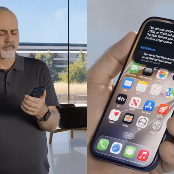 Человек в черной рубашке держит телефон Apple в руке с приложениями на экране