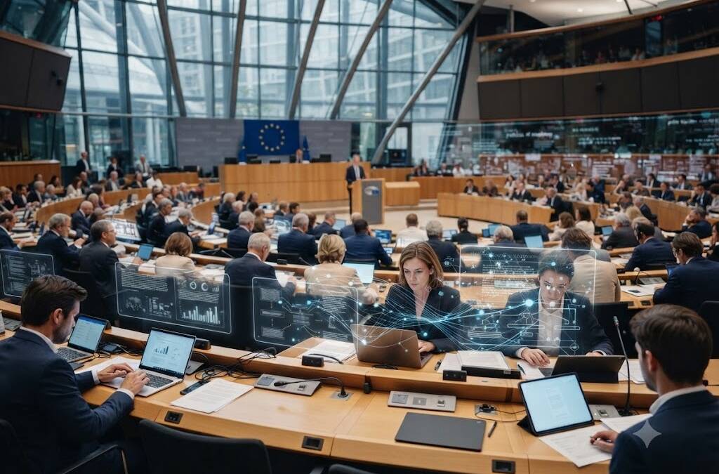 делегация в Европарламенте обсуждает ИИ для законов