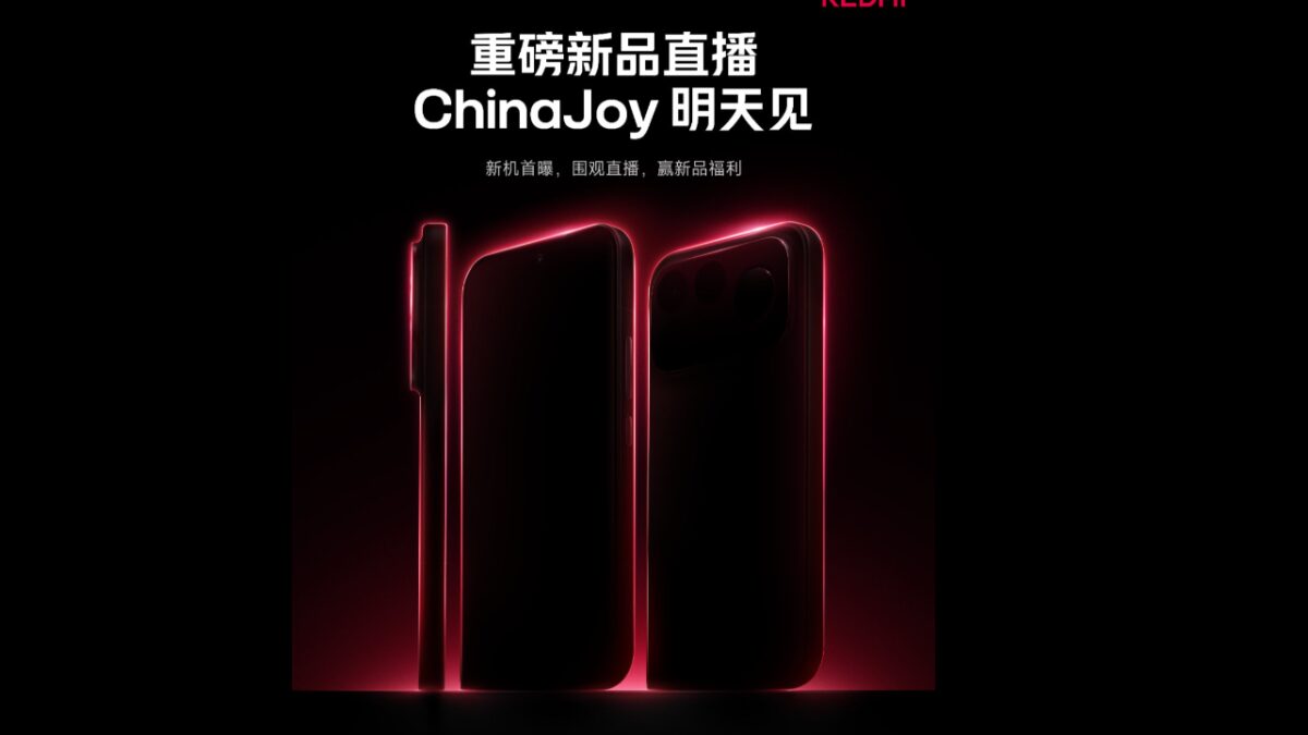 Два смартфона Redmi K100 черные с неоновым контуром