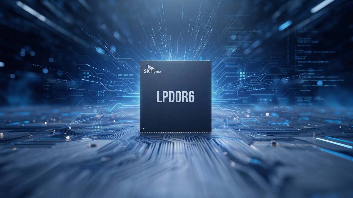 чёрный чип памяти LPDDR6 SK hynix на плате