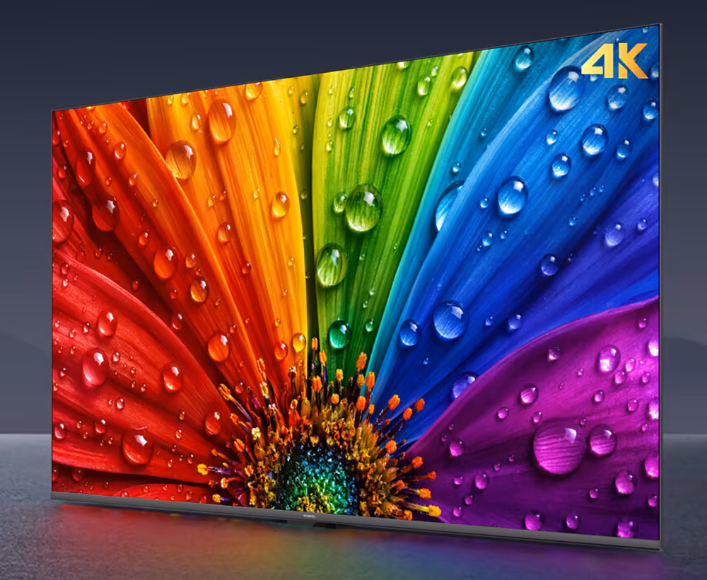 Цветной экран телевизора Huawei Vision Smart Screen 6 SE с каплями воды