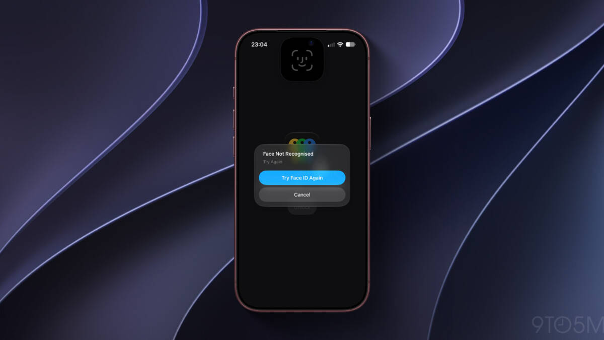 Экран iPhone 15 Pro с ошибкой Face ID