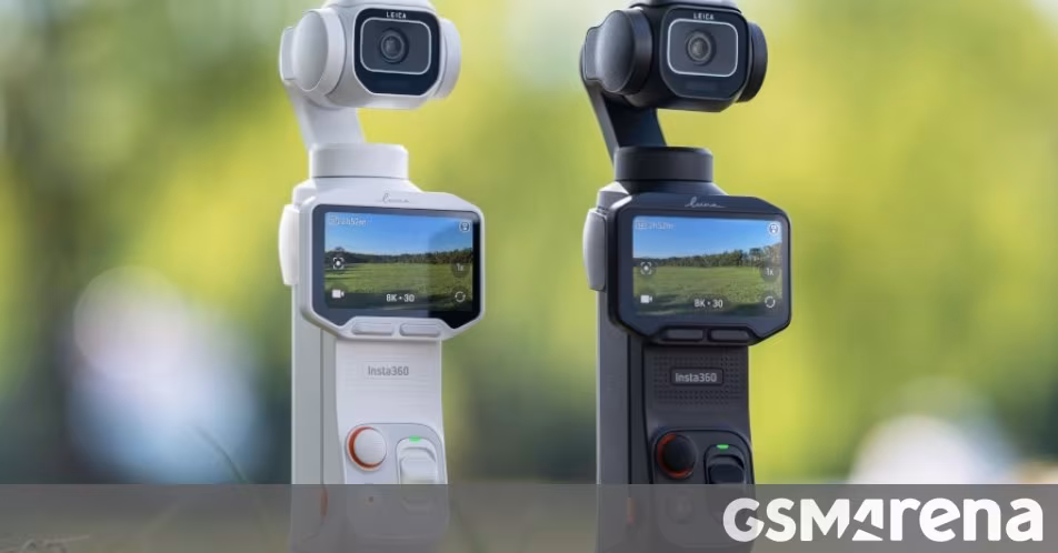 Две камеры Insta360 Luna Pro черная и белая растянутый дисплей