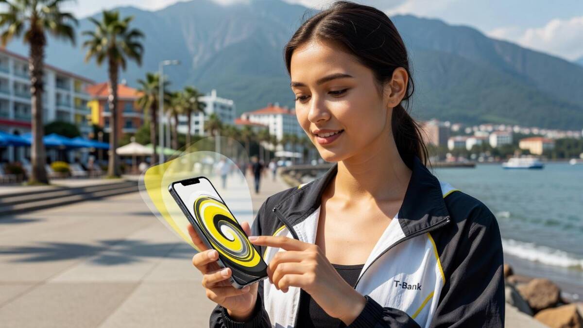 Смартфон с экраном, сенсорная кнопка, интерфейс яркий