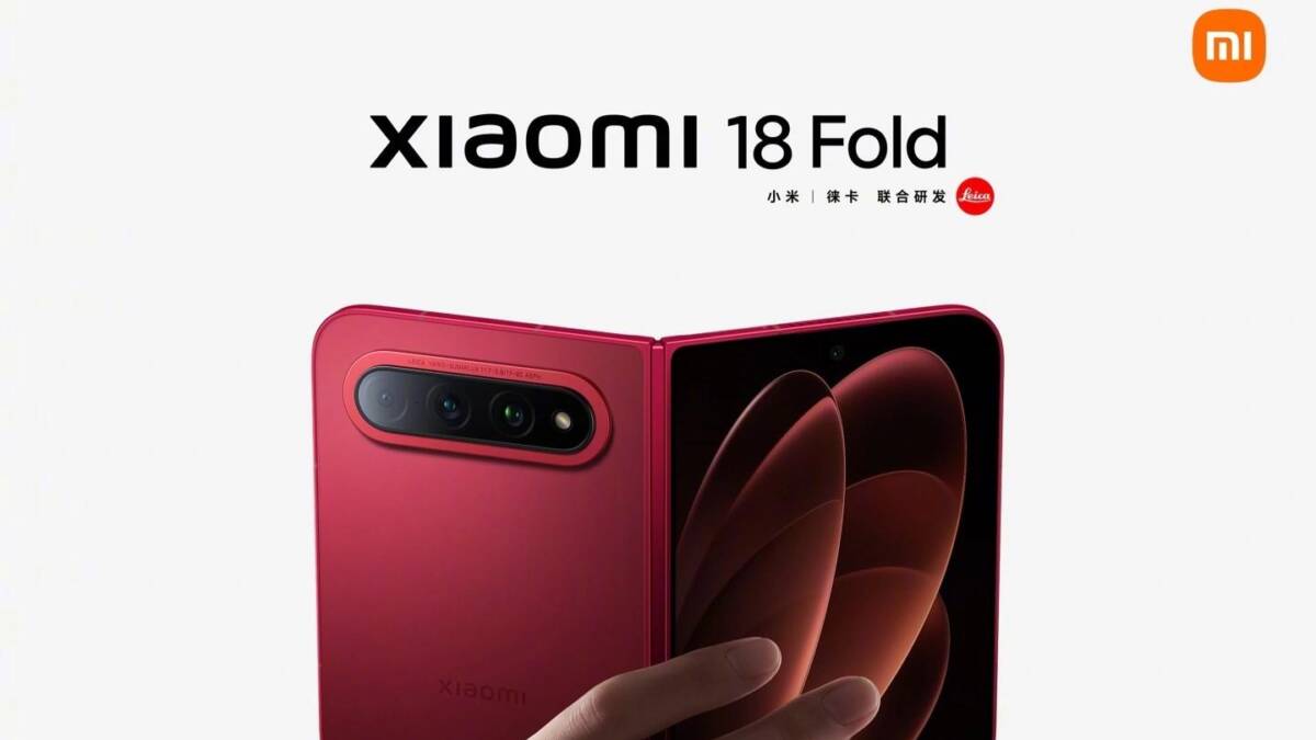 Гибкий смартфон Xiaomi 18 Fold в красном цвете с камерой