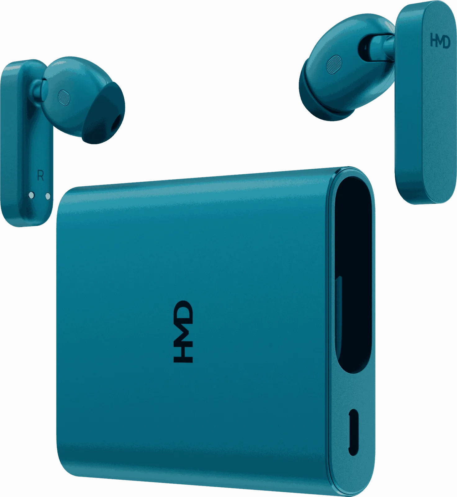 Hmd Amped Buds Cyan Angled Open Int